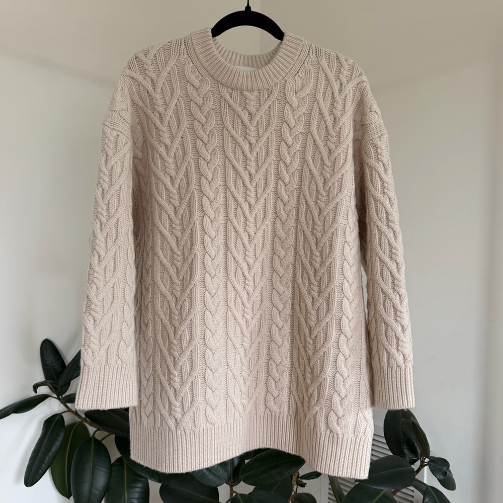 Aritzia The Group by Babaton Cable Knit Sweater - Cream
